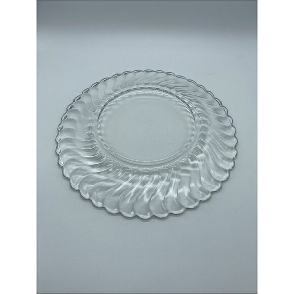 Fostoria Colony Luncheon Plate 8.5” Clear Glass Swirls & Scallops - Picture 5 of 6